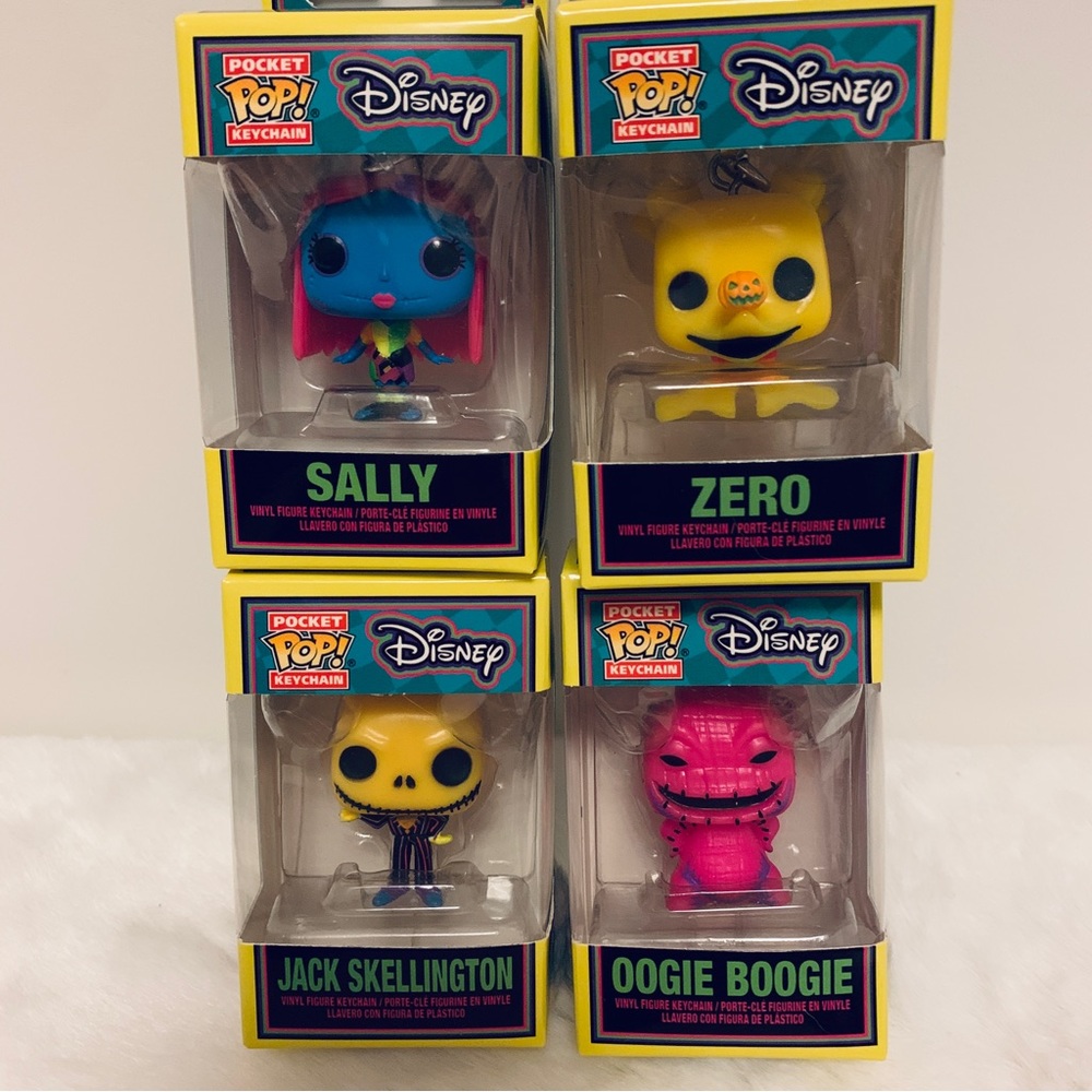 Funko Pocket Pops Nightmare Before Christmas, Keychain Bundle, Blacklight New